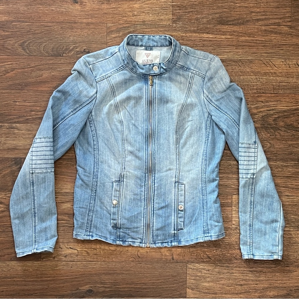 Vintage Guess Moto Demin jacket Size:L